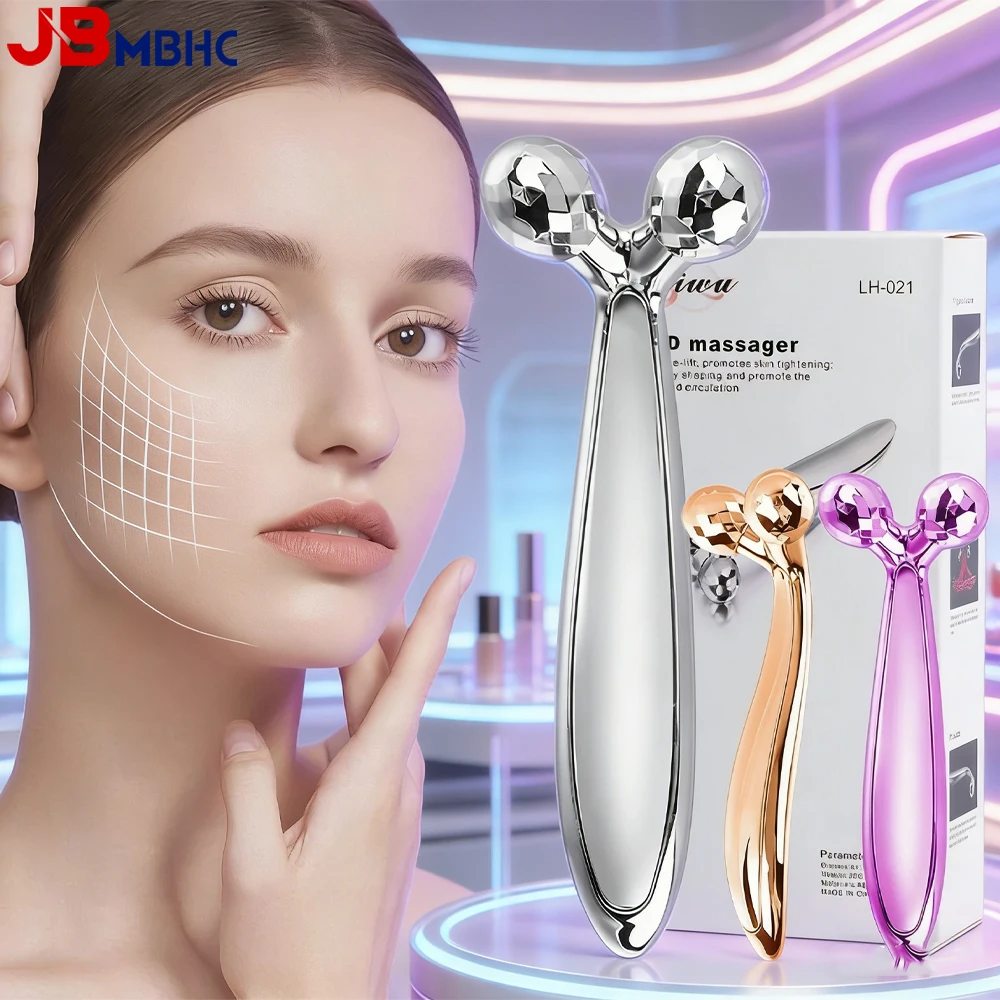 

3D-роликовый массажер для лифтинга лица с вращением на 360°, для массажа всего тела, коррекции формы, лифтинга лица, удаления морщин, расслабления и ухода за кожей