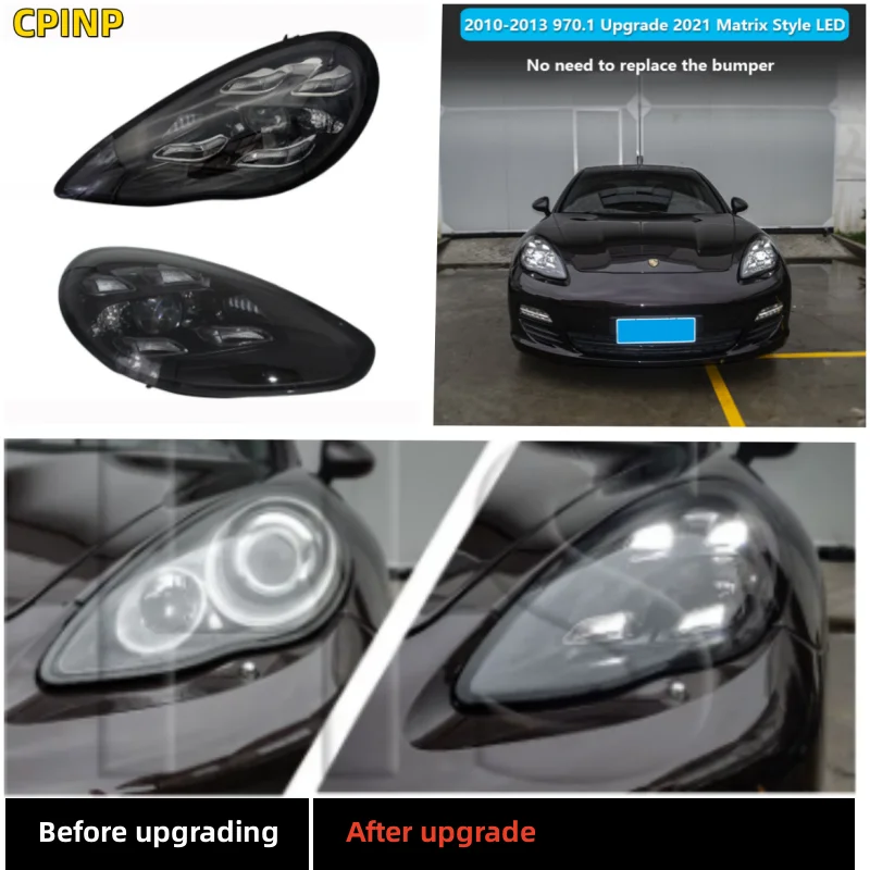 LED headlights  plug and play For Porsche Palamela old to new 2010-2016 upgrade 2022 matrix , no need to replace bumper