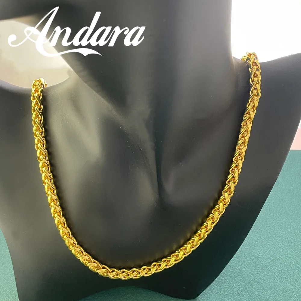 Andara 925 Sterling Silver Exquisite Braided Necklace Men Women Fashion Party Engagement Gift Accessories