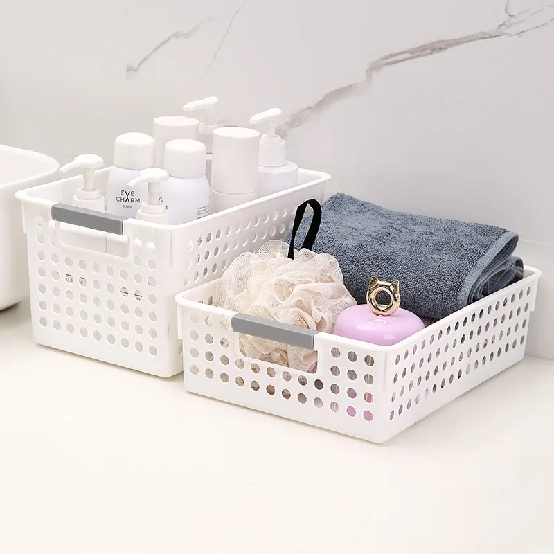 Household Miscellaneous Storage Basket Snack Toy Storage Box Plastic Shelf Dormitory Kitchen Tabletop Minimalist Storage Box