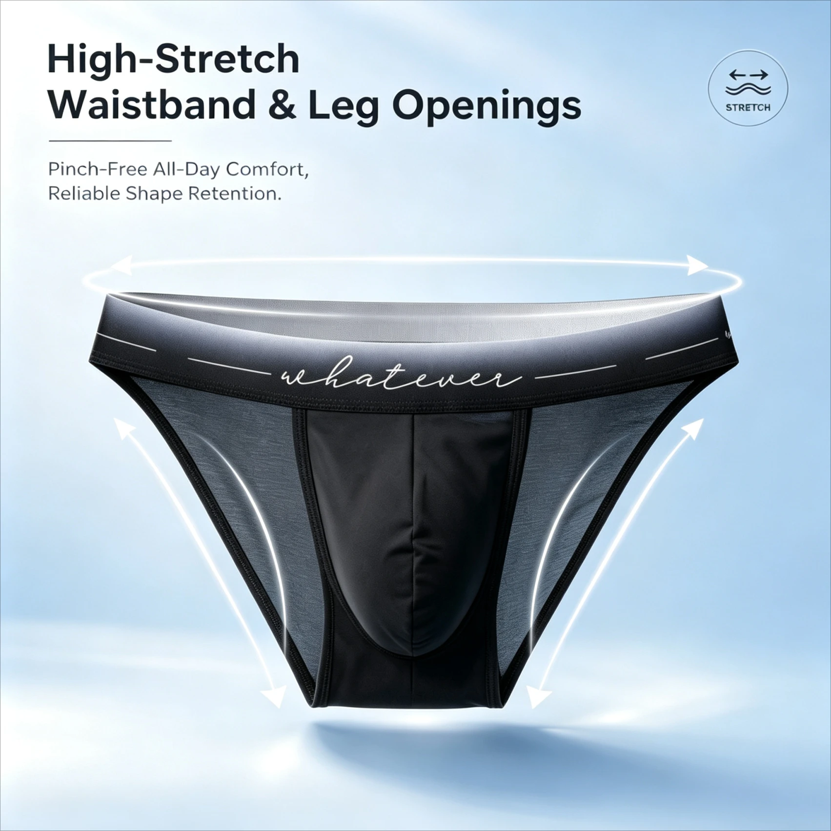 Men Briefs Ice Silk Breathable Sport Underwear U‑Pouch Soft Stretch Triangle Panties Daily Active Wear Underpants 1 / 3Pcs Set