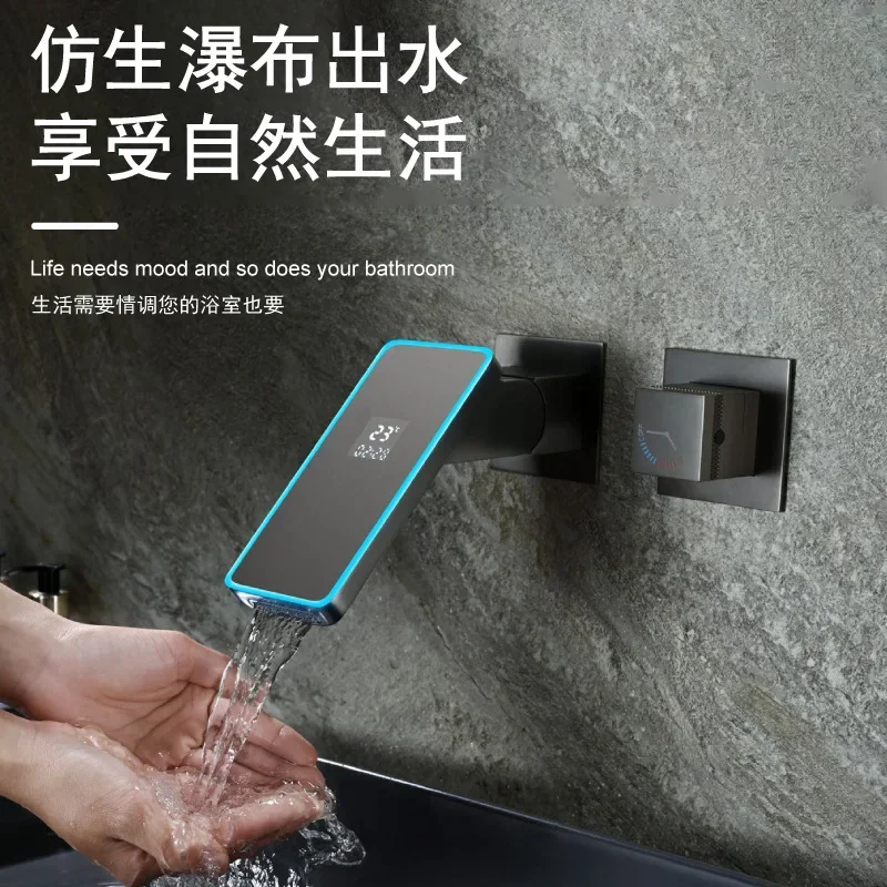 صنبور مدمج، جميع النحاس، مخفي، تبريد فردي، ذكي، شاشة رقمية منزلية، حوض ساخن وبارد #4