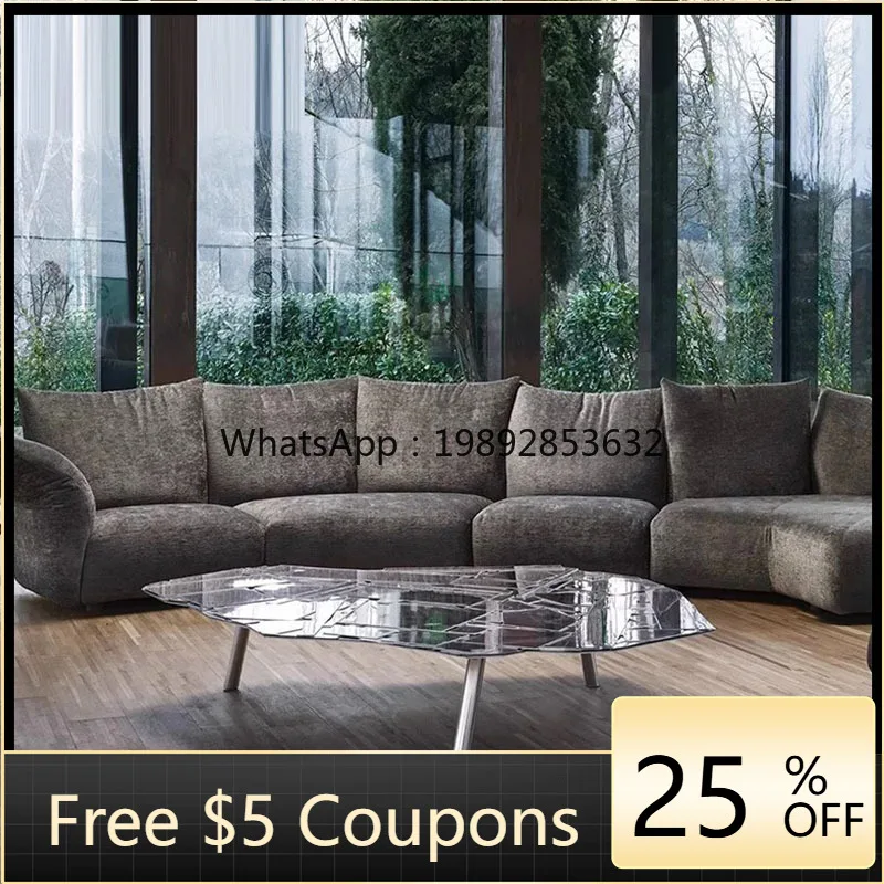 

LYY Italian Style Spliced Glass Coffee Table Modern High-end Light Luxury Small Apartment Living Room Home StainlessSide Table