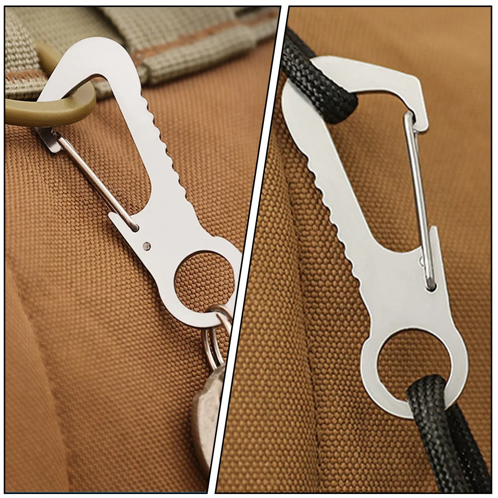 

3 Pcs Stainless Steel Carabiner Heavy Duty Key Chains Hooks Outdoor Camping Keychain