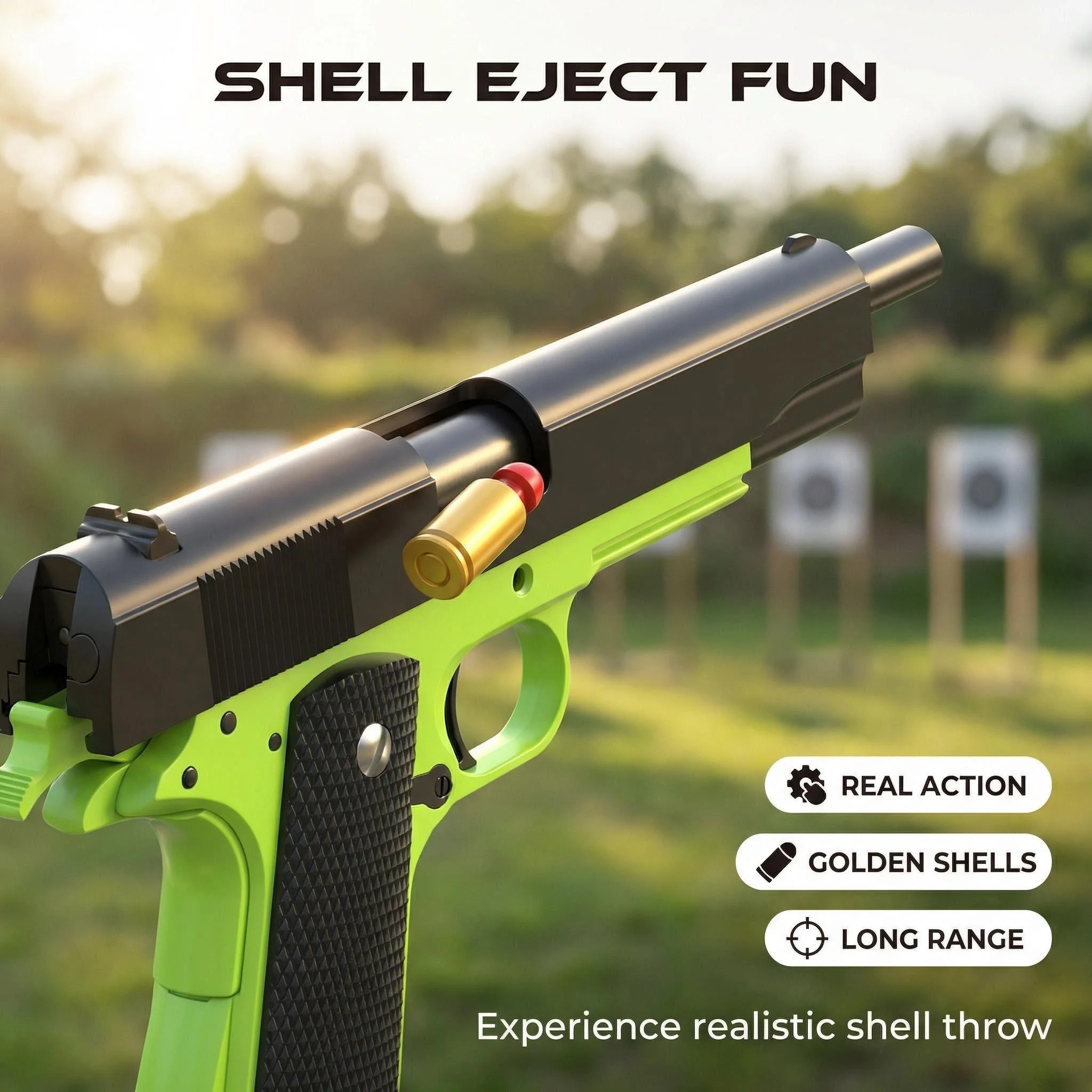 2026.Automatic shell ejection Colt 1911 toy gun air gun Armas children's CS shooting  children's boy birthday gift view 3