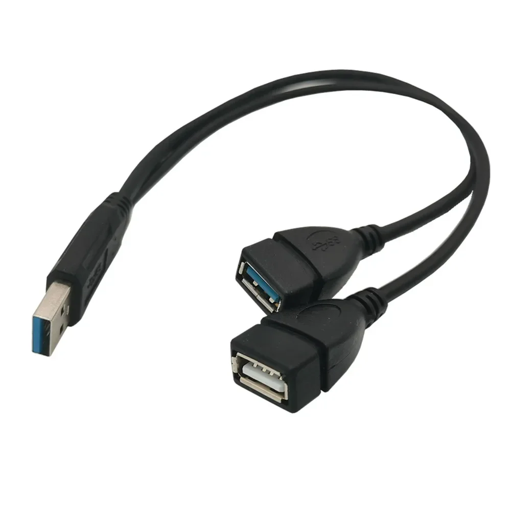 30cm USB 3.0 to USB3.0/2.0 USB3.0 Male to Dual USB Male Extra Power Data Y Extension Cable