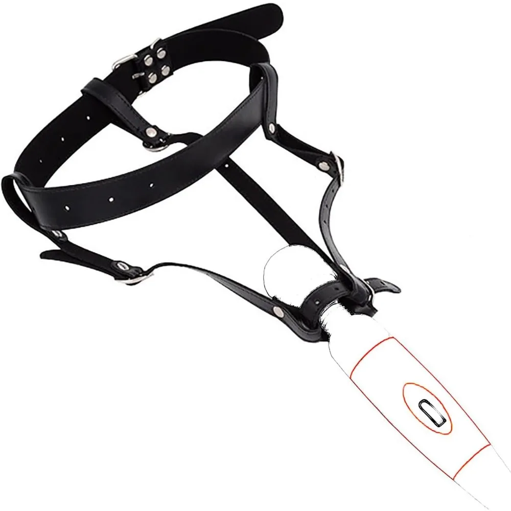 Vibrator Holder Bondage Vibrator Leather Sex Toys Strap-on Harness for Adult Games BDSM Chastity Forced Orgasm Belt for Vibrator