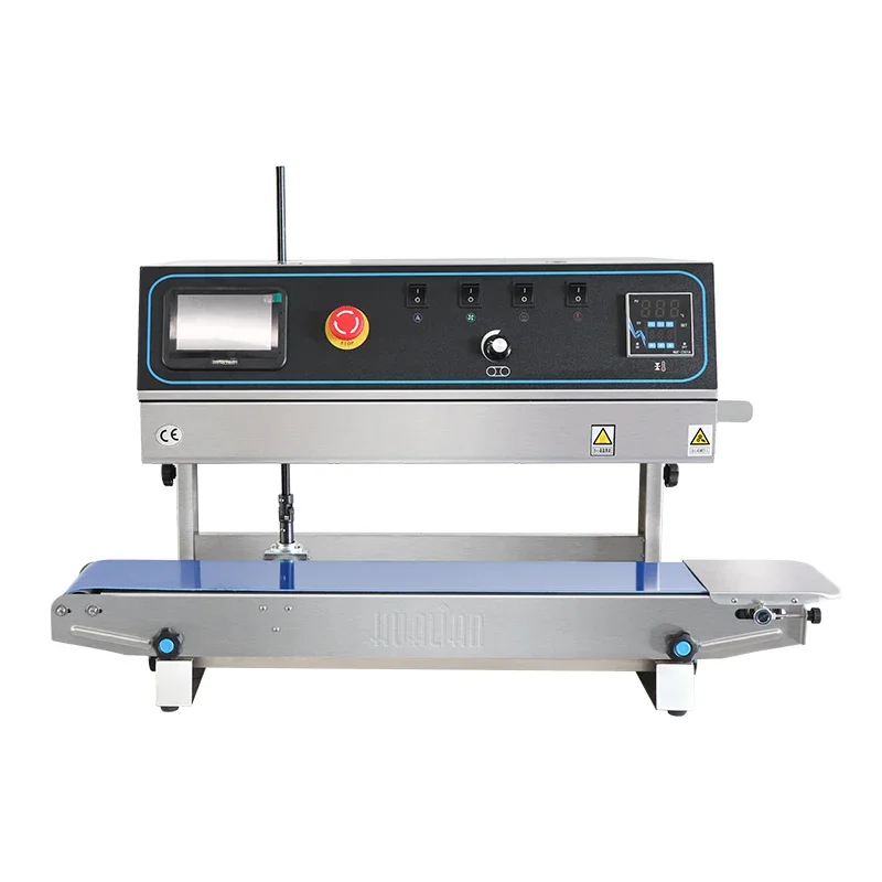 FRP-810II Hualian-impresora de impresión por chorro de tinta continua, Vertical, automática, código, bolsa de plástico para alimentos, máquina selladora de banda térmica