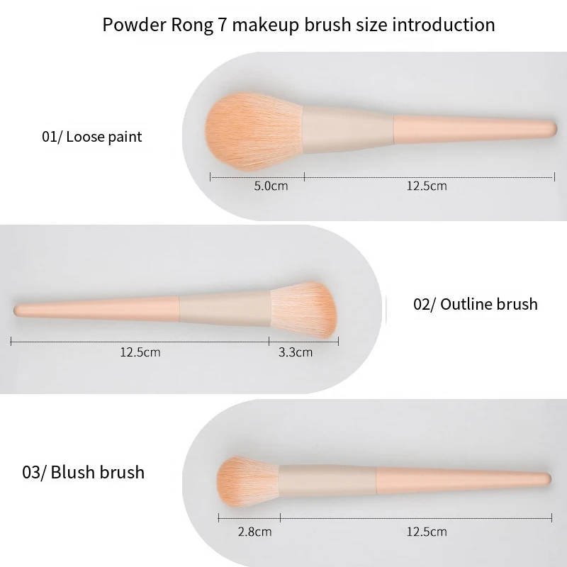 Portable 7Pcs Makeup Brush Set Soft Makeup Concealer Brush Blush Loose Powder Brush Eye Shadow Foundation Brush Beauty Tools