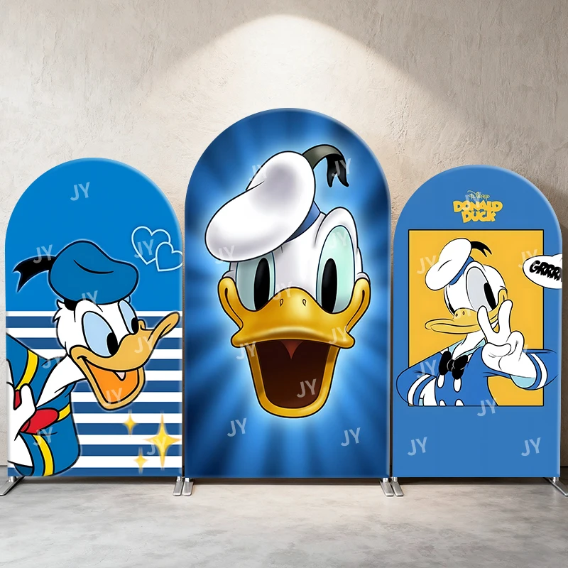 

Donald Duck Theme Arch Backdrop Cover Disney Cartoon Decor Blue Style Photo Booth Prop for Kids' Birthday Party Decoration