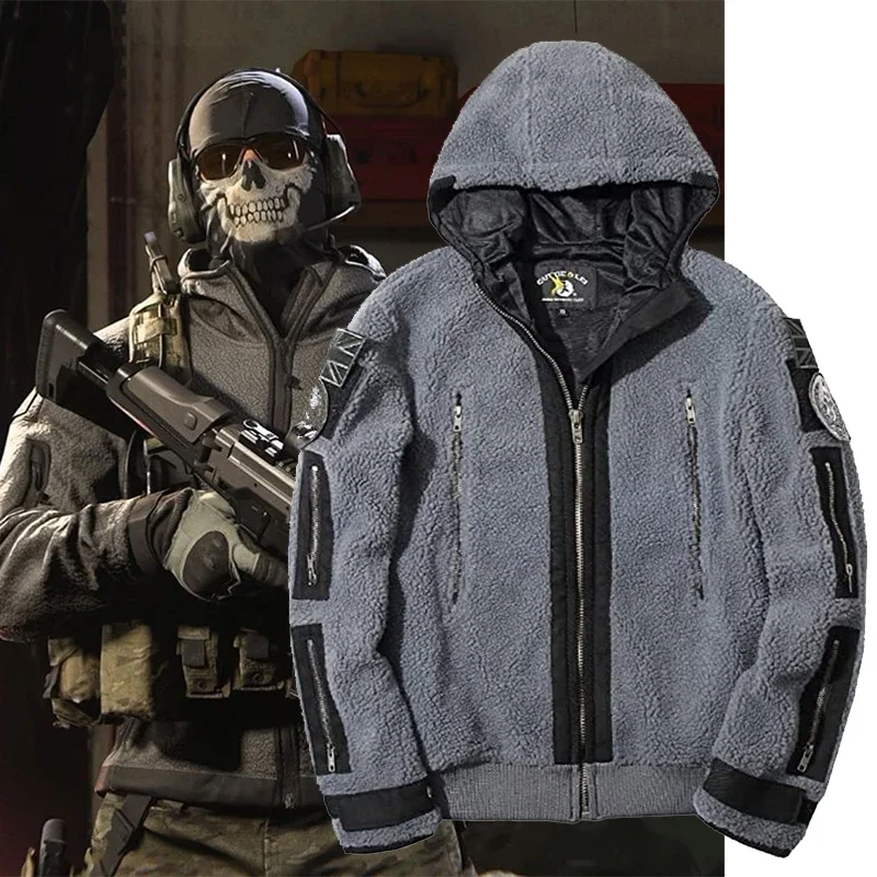 Unisex Adult Game Call of Duty Men Modern Warfare 2 Task Force 141 Ghost Coat Cosplay With Mask HS4805