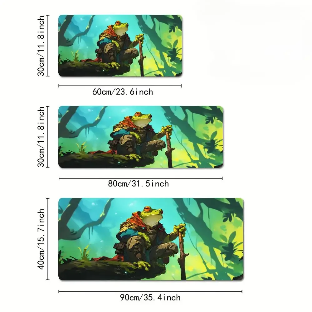 Cartoon-stijl kikker krijger anime Muismat rubber antislip Bureaumat pc-accessoires Gaming mat toetsenbord mousepad magische mat