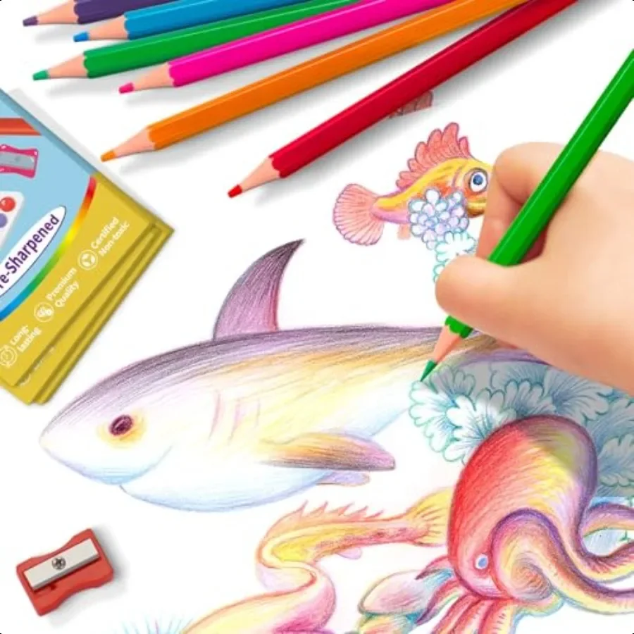 Aigybobo 432 Matite colorate sfuse Confezione da 36 matite colorate per 12 colori Matite colorate preaffilate Matite colorate sfuse