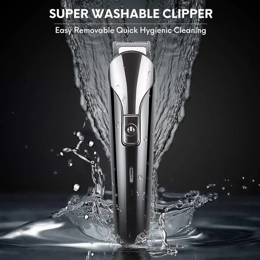 ماكينة تشذيب اللحية، شفرة من الفولاذ المقاوم للصدأ لتشذيب شعر الوجه الدقيق، ماكينة قص رطبة وجافة لاسلكية مقاومة للماء #6