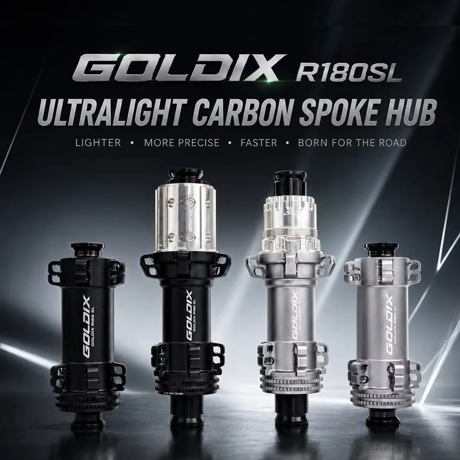 GOLDIX R180SL 20H Lightweight Road Bike Disc Hub 36T Ratchet 255g 10–12 Speed Swiss-Compatible Carbon Spoke Ready Bicycle Parts