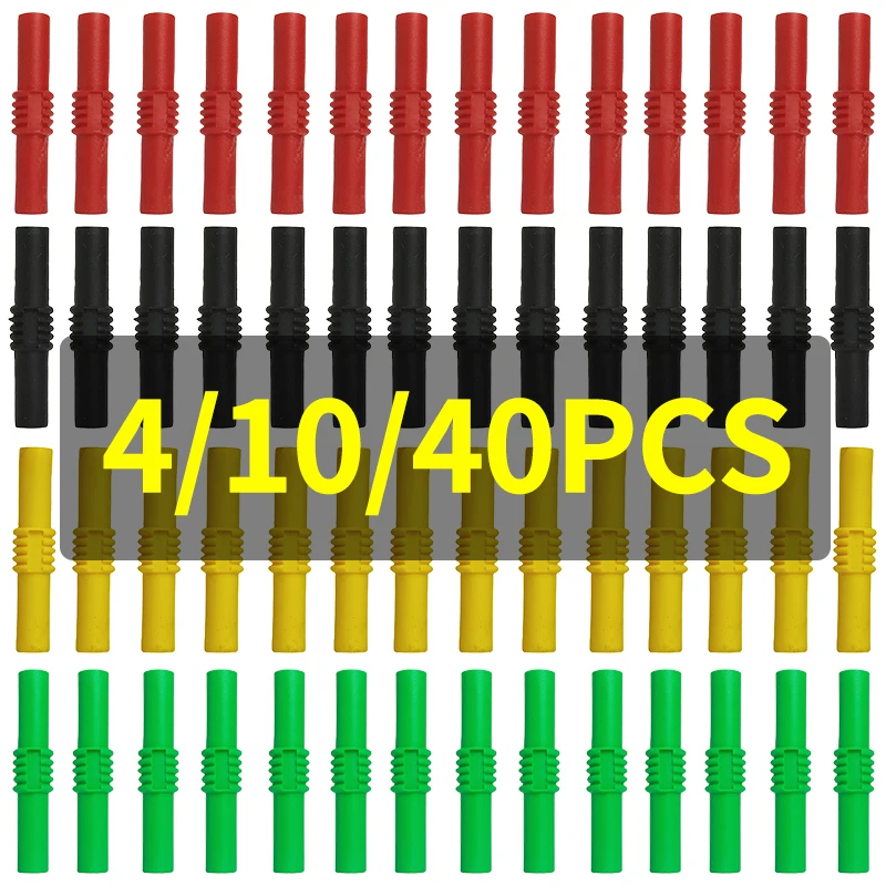 

4/10/40 Pcs 4mm Female Stackable Banana Jack Coupler - Full Metal Gold Plated Extension Adapter for Test Leads & Binding Posts