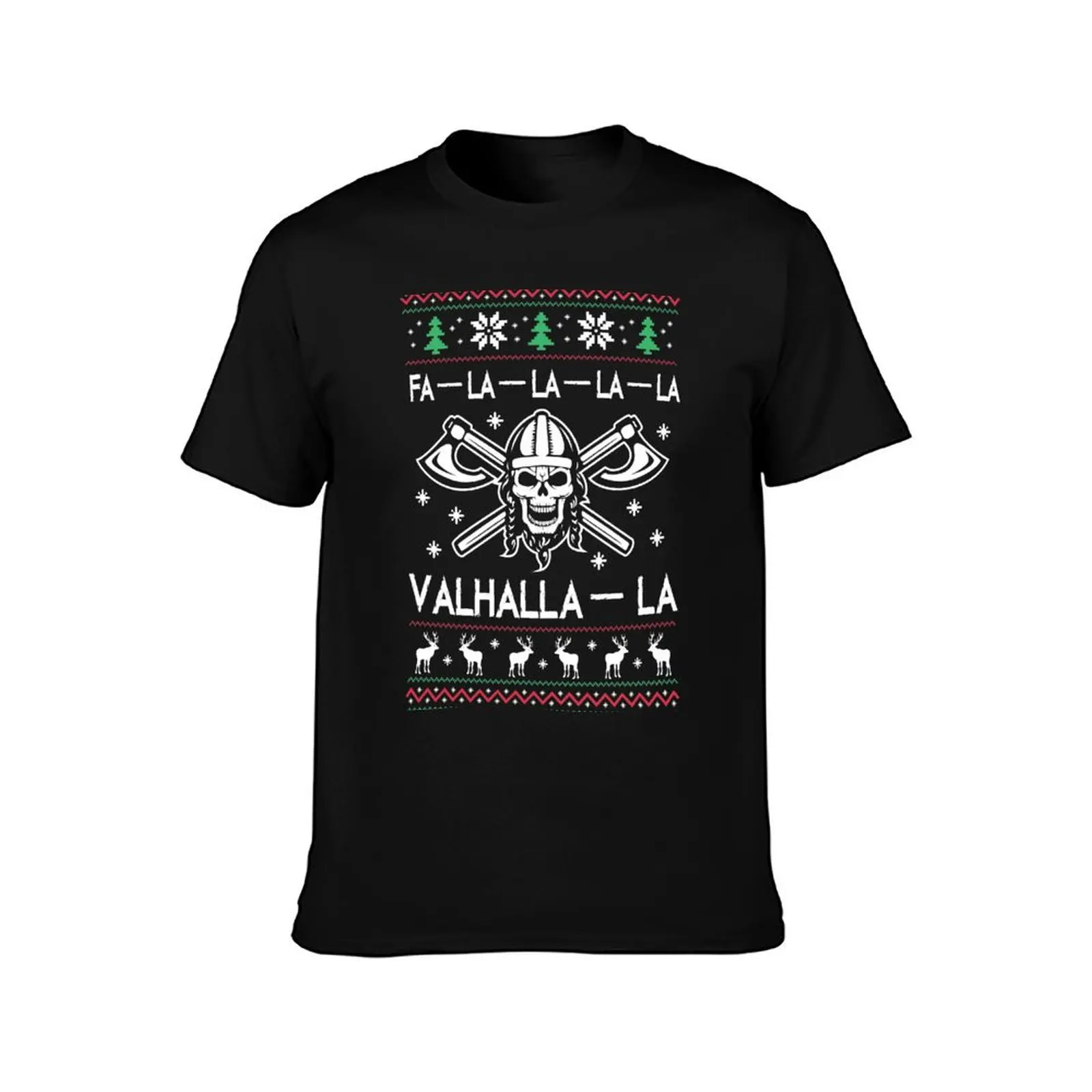 Fa-la-la-la-la Valhalla-la Christmas Ugly Viking T-Shirt Plus Size Workout Short Sleeve Top T-Shirt