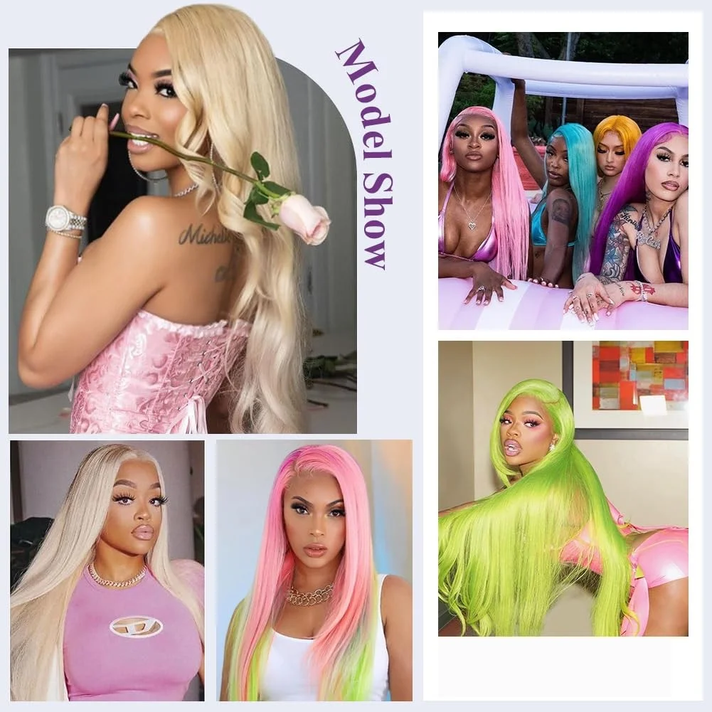 Blonde 613 Straight Wigs Human Hair 13x6 HD Lace Frontal Human Hair Wigs 220% Density Blonde Lace Front Brazilian Remy Wigs image 6