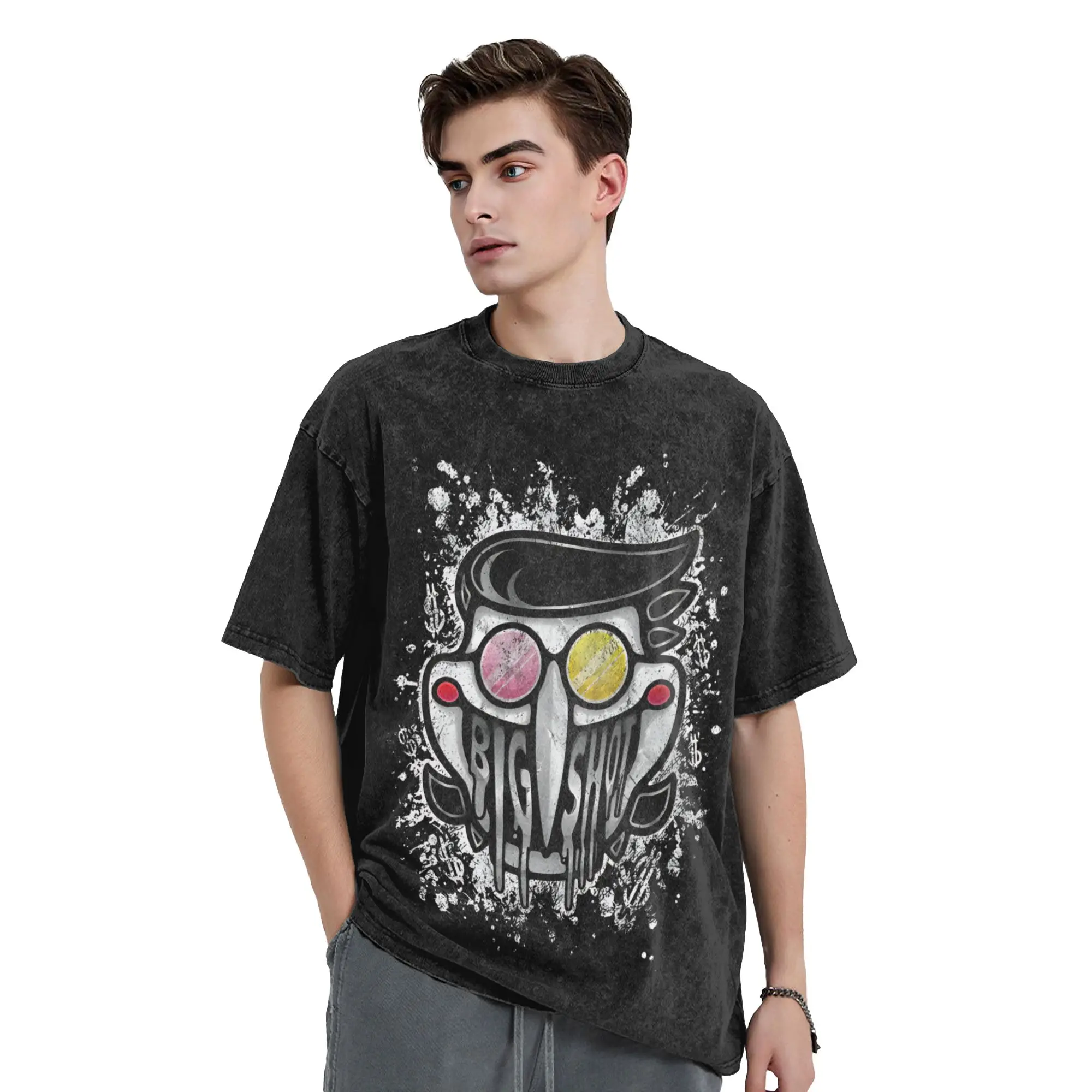 Deltarune Big Shot  Washed T Shirts Streetwear Hip Hop Fashion T-Shirt  Tees Tops for Men Women Short Sleeve Street Summer