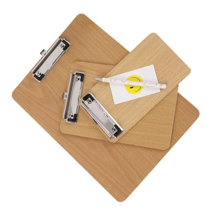 

A4 A5 Wooden File Splint Clipboard Student Writing Board Painting Mat Business Hanging Folder Office Bill Clip Drawing Pad