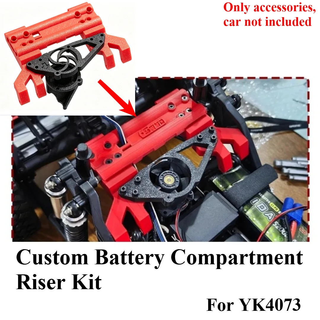 RC Off‑Road Car Custom Battery Compartment Lift Kit Mod For 1/7 YK4073 Hobby Racing Model Upgrade Accessories