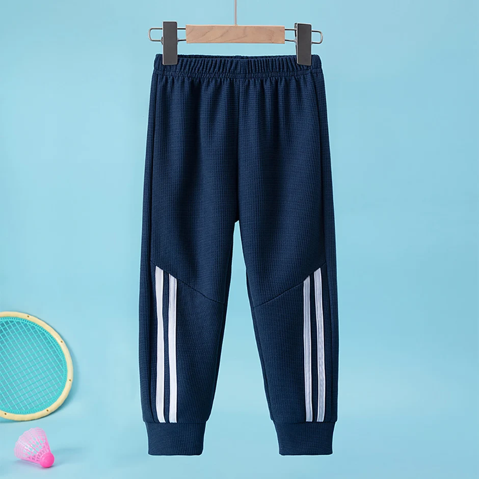 1/3 Pcs Kinder Waffel Einfarbig Sport Hosen Jungen Casual Joker Harun Hosen Elastische Taille Laufhose Mädchen Mode hosen – Detail 6