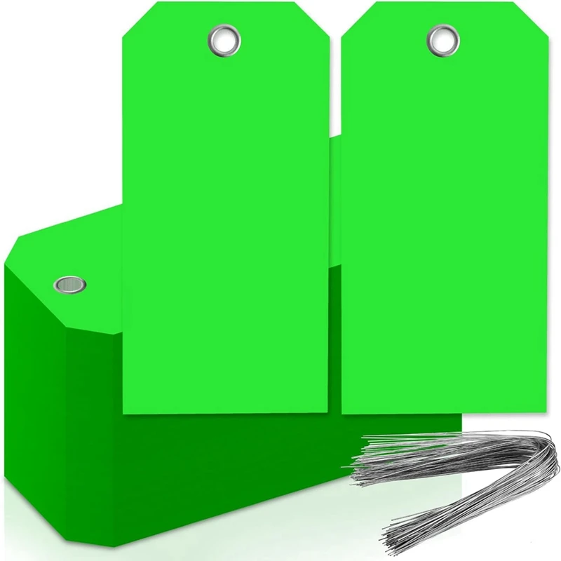 4 3/4In X 2 3/8In Neon Shipping Tags Blank Heavy Duty Hang Tags with Reinforced Holes Writable Luggage Tags,A