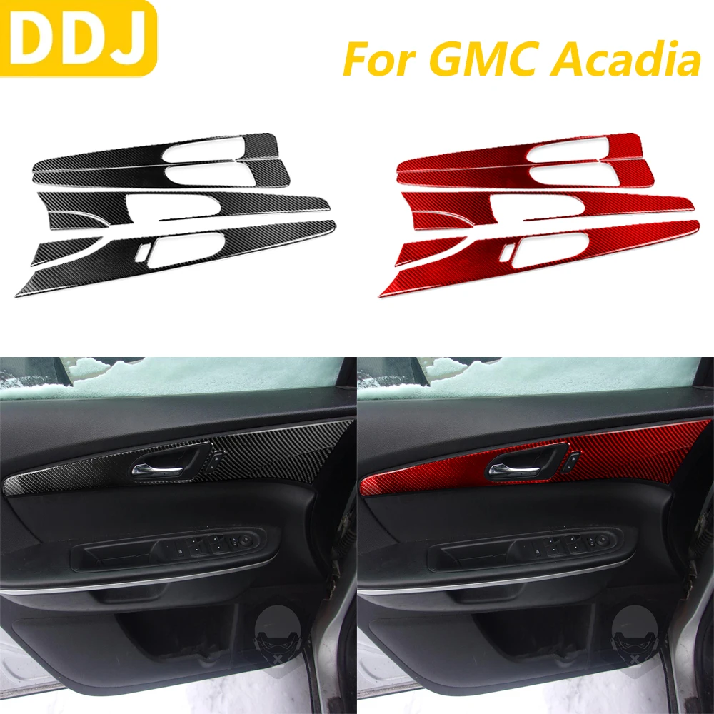 

For GMC Acadia 2007-2012 Carbon Fiber Door Handle Seat Memory Panel Decorative Cover Car Accessories Interior Decoration Sticker