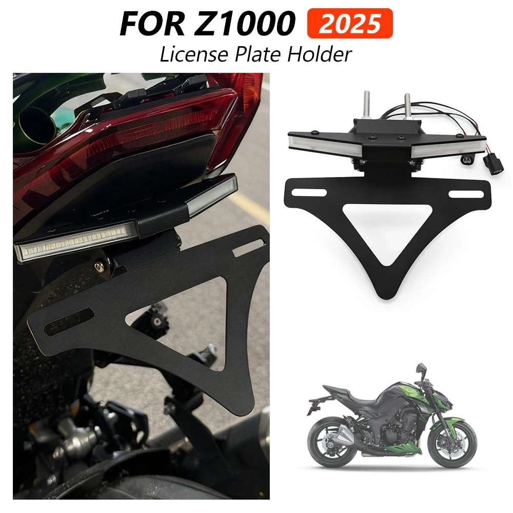 

License Plate Holder Bracket Tail Tidy Fender Eliminator LED Mount Frame Motorcycles Accessories For Kawasaki Z1000 z 1000 2025