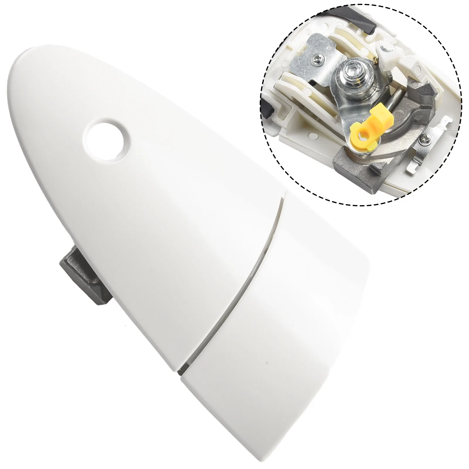 

1 х 1 шт. аксессуары, детали, пластиковая дверная внешняя ручка, высокое качество, правый белый цвет с отверстием для ключа, новый, простота установки