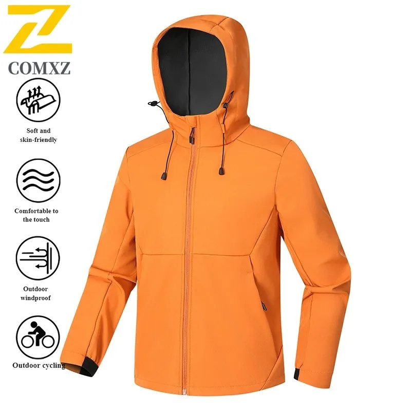 COMXZ cortavientos Mountain Tech Softshell impermeable con capucha abrigo al aire libre para senderismo Camping pesca Unisex urbano al aire libre 2025