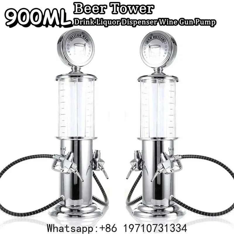 900ML Beer Tower Liquor Dispenser Wine Gun Pump, 1/2-Shot Drink Alcohol Beverage Beer Tower Dispenser for Home Bar garden party