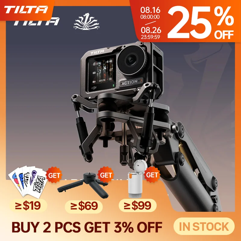 TILTA Stoßdämpfender Kopf für Hydra Alien Mini HDA-T15-SAH2-TG für Pocket3/Pocket4pro/Go Pro10/11/12/Action4/5pro/Insta360 X3/4