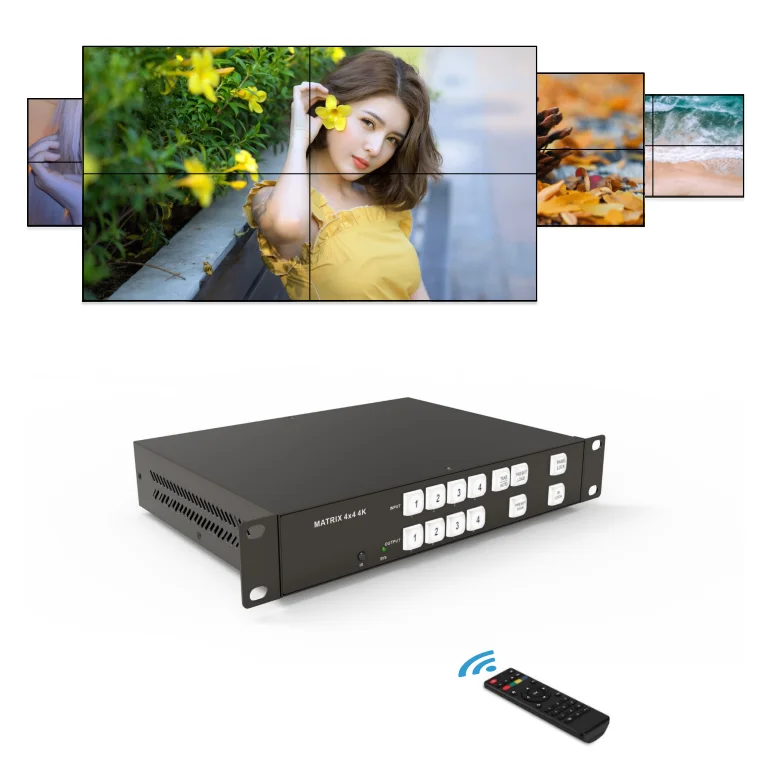 Jвером Speedleader MV0404A с аудио модулем 4K матрица 4x4 HDMI к HDMI бесшовный матричный коммутатор видео настенный контроллер