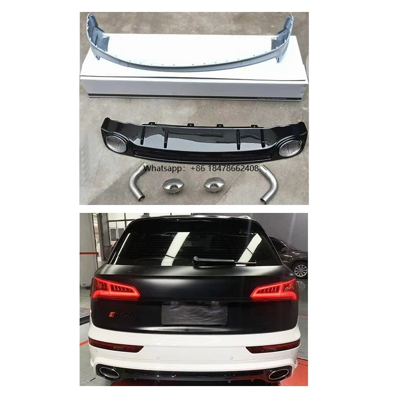 

New Car Modification Upgrade Rear Bumper Lip with Fog Light Bolt-On Body Kit for 2018-2020 Q5