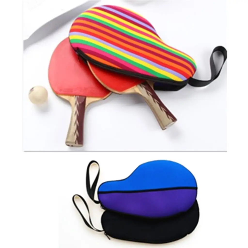 Durable Neoprene Gourd Shape Table Tennis Racket Case Cover Bag for 2 Paddle Bats Table Tennis Accessories