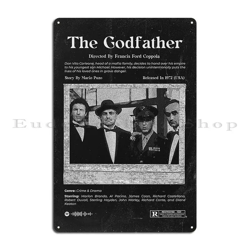The Godfather Vintage Customized Metal Sign Personalized Decoration Wall Cave Wall Decor Cinema Tin Sign Poster