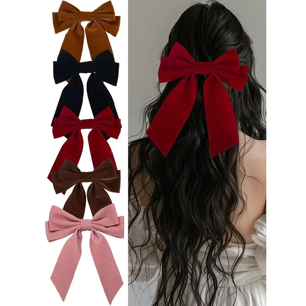 5-pecas-de-clips-de-cabelo-de-veludo-em-5-cores-acessorios-de-cabelo-para-mulheres-e-meninas-laco-em-cores-misturadas-150mm-1-peca-cor