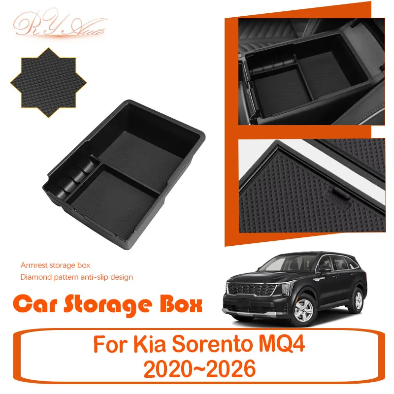 

Car Storage Boxes For Kia Sorento MQ4 2020 2021 2022 2023 2024 2025 2026 Anti-dirty Pad Armrest Stowing Tidying AUTO Accessories