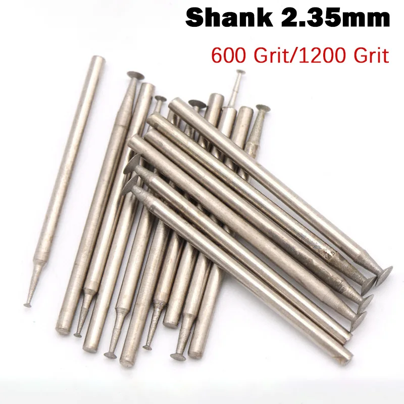 5PCS Diamond Grinding Head 2.35mm Shank H-Needle Bowl Shaped Electroplated Diamond Head Burr Grinding Engraving GJ4197