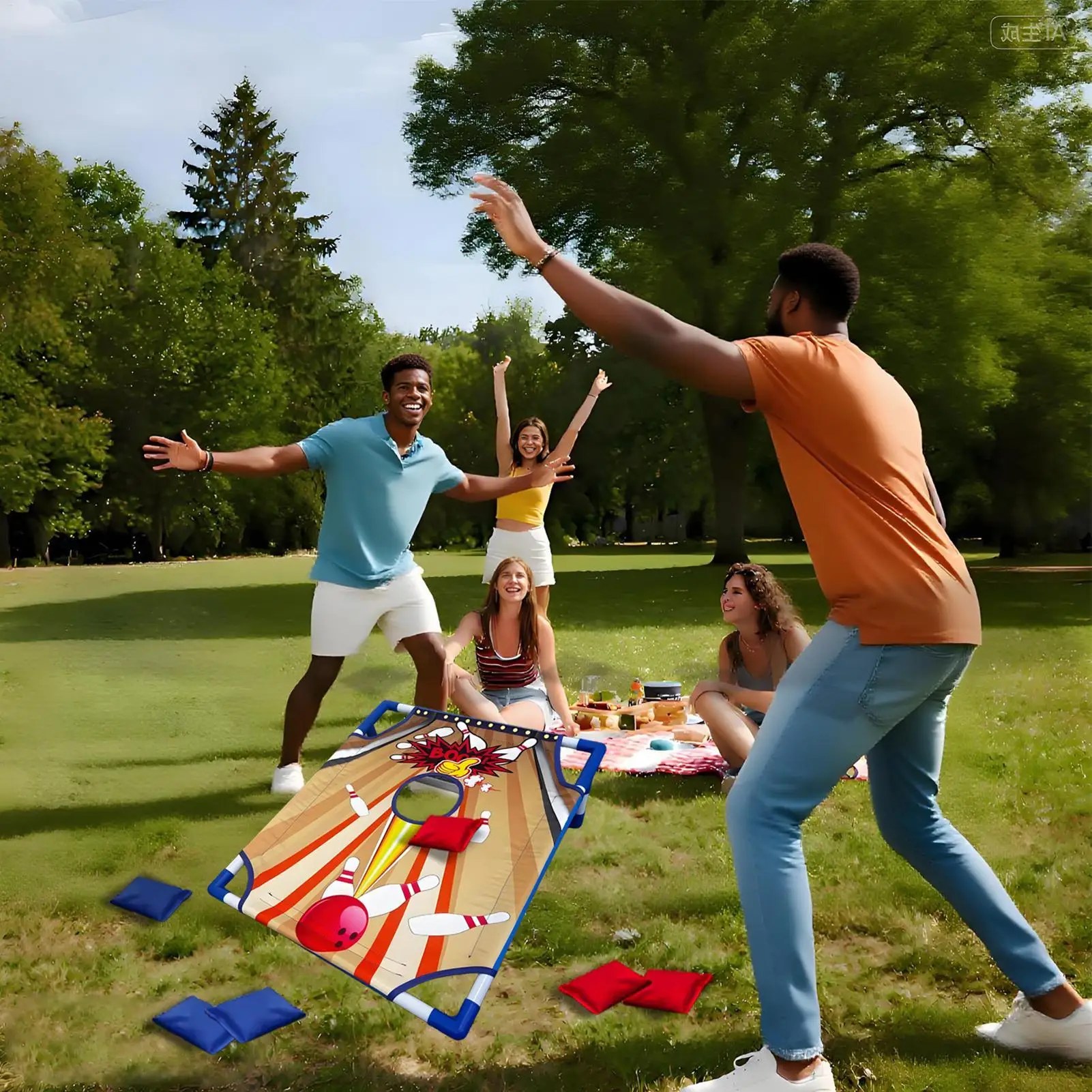 Bean Bag Toss Game For Kids Interactive Foldable Weatherproof Camping Bean Bag Toss Set For Adults Boys Girls Family Outdoor