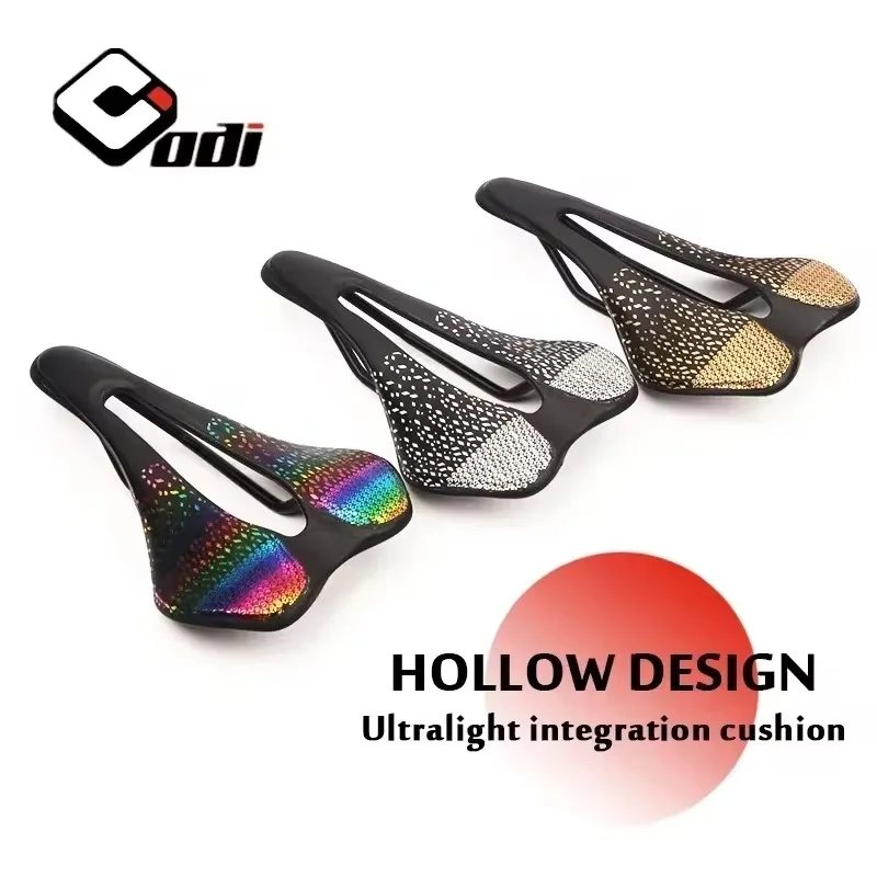 ODI MTB Bike Seat Ultralight Mountain Road Bike SSaddle Hollow Breathable Bicycle Cushion Reflective Color Cycling Accessories