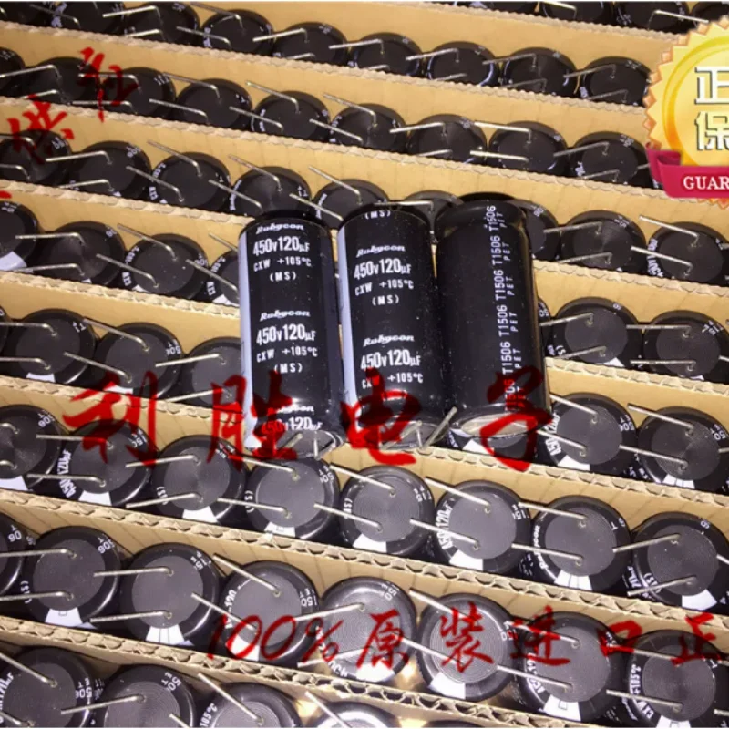 

10PCS-100PCS Japanese Ruby Capacitor 450V120UF 18 * 40 CXW High Frequency Low Resistance 7-Pin 120UF450V