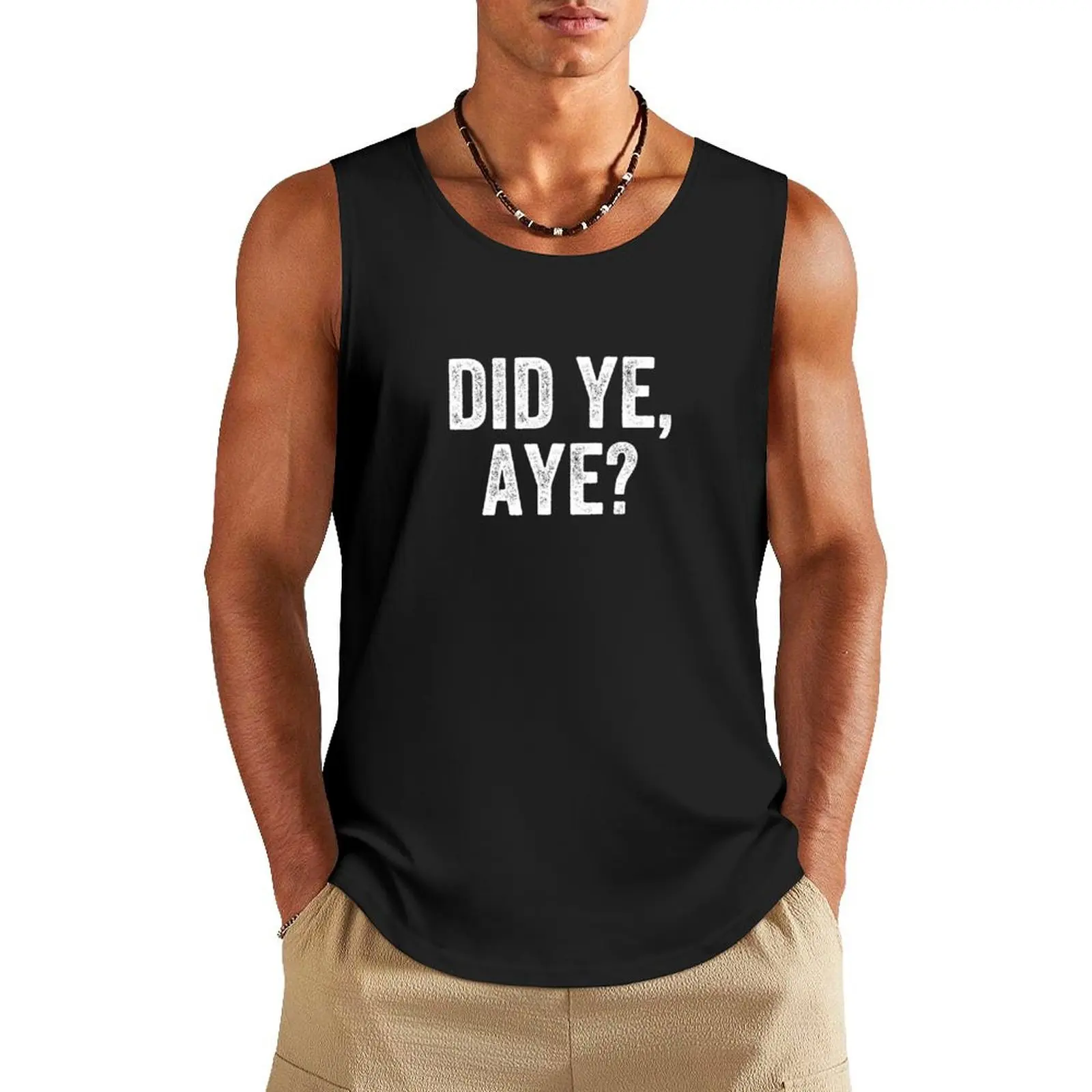 Did Ye Aye Glasgow Scottish Slang Tank Top bodybuilding Short sleeve gym wear men