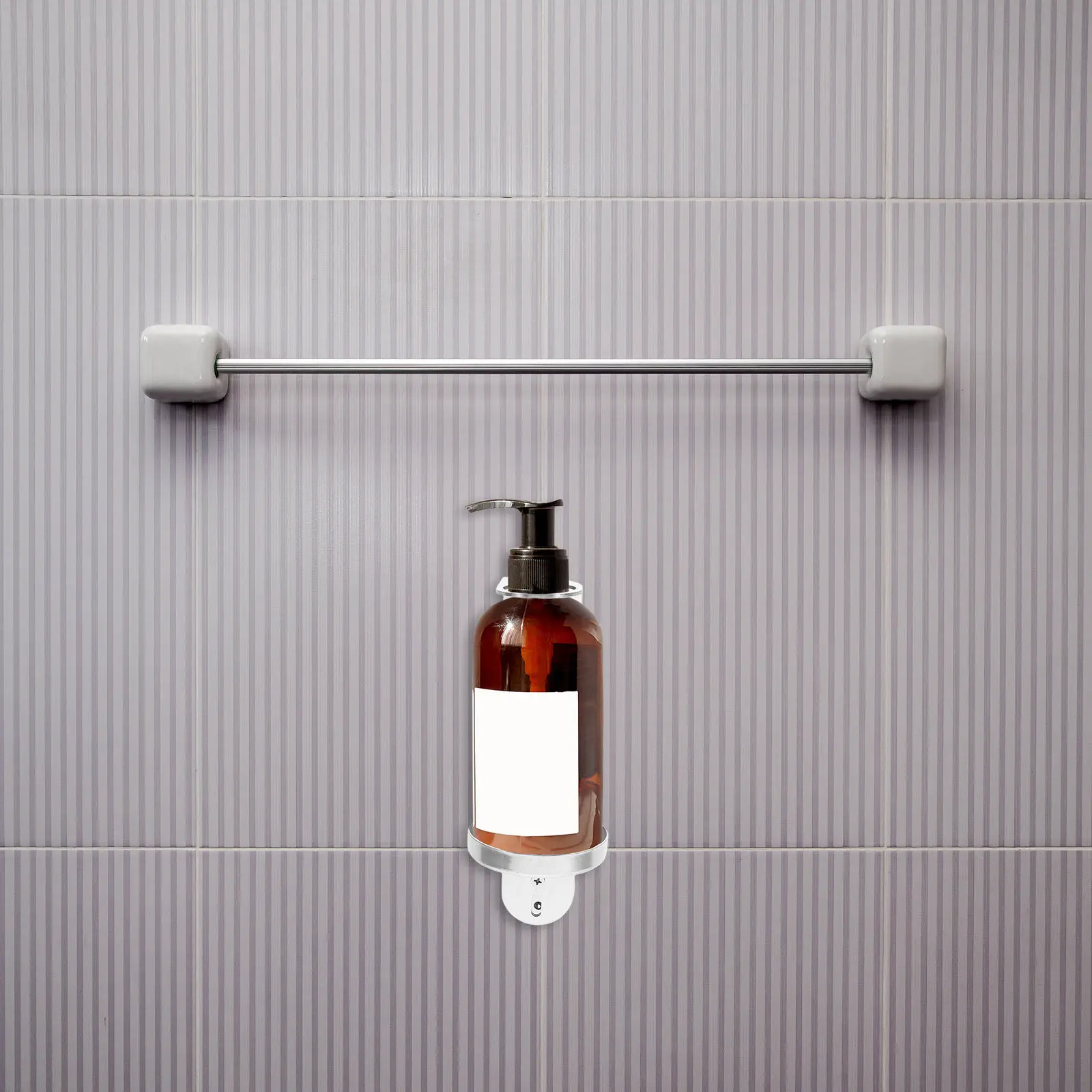 

Wall Mounted Liquid Soap Holder Stainless Steel Bathroom Shampoo Bottle Holder Shower Gel Dispenser Rack Rustproof Space Saving