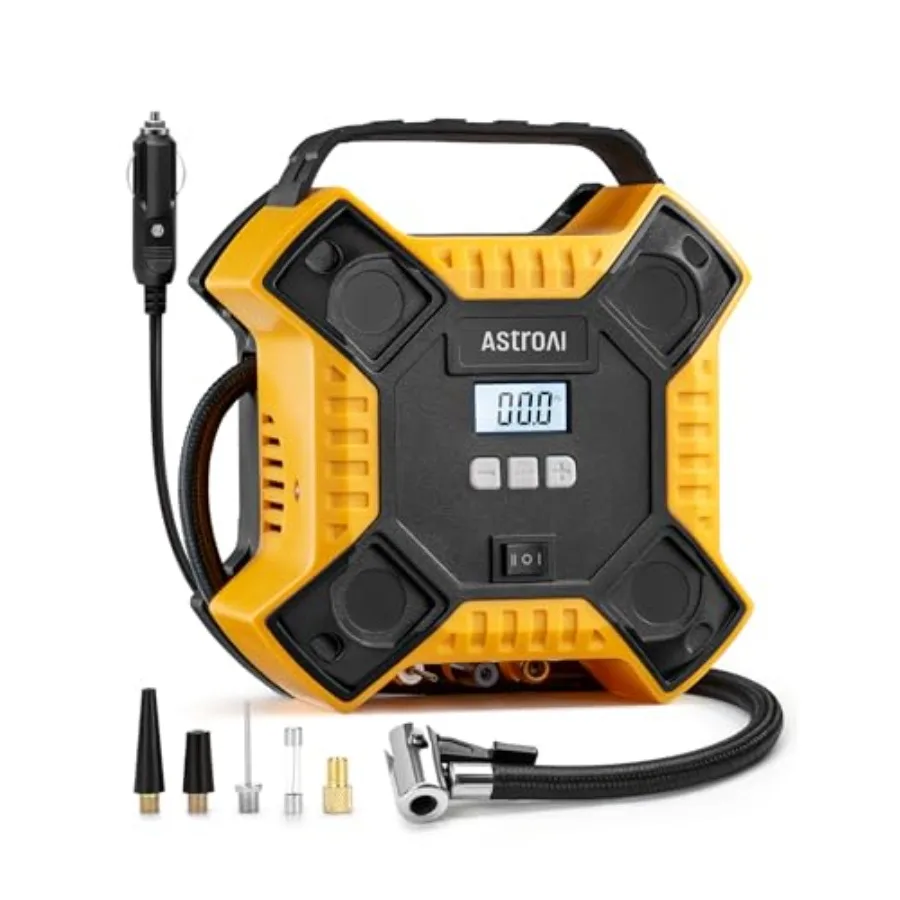 

Air Compressor Tire Inflator Portable Air Pump for Car Tires 12V DC Integrated Metal Structure Tire Pump 160PSI with LED Light