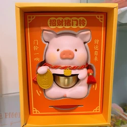 LuLu the Piggy Fortune Pig Bell LULU Pig Figures Action Figure Dolls Toys Christmas Gift for Kids Fridge Magnets Pig Doorbell