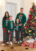 Christmas Elf Print Family Matching Outfits Cute Soft Sleepwear Mom Dad Kids Pajamas Set Full Sleeve 2 Pieces Suit Xmas Look Pjs
