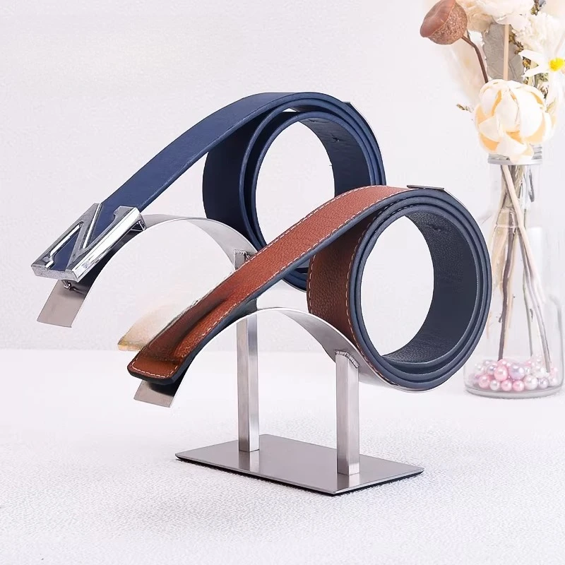 

Stainless Steel Belt Display Stand High-end Men Wallet Showcase Fixture Retail Store Organizer Holder Merchandise Shelf Hanger