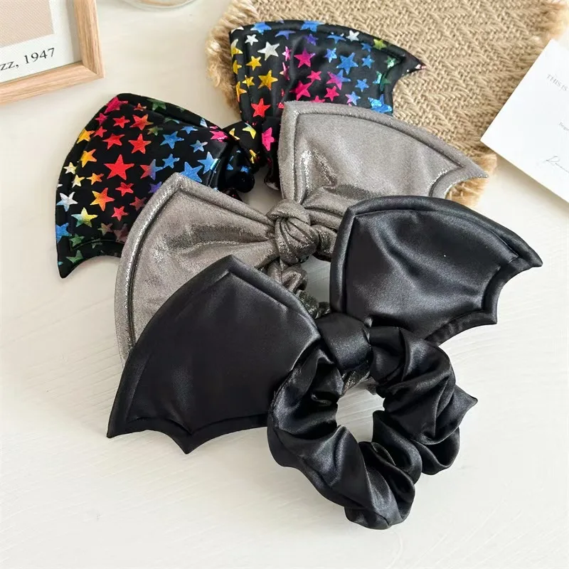Halloween hair accessories party bat bow large intestine scrunchie cross-border European beauty style personality holiday hair a